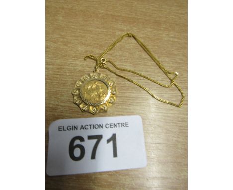  Sale Item:    1892 GOLD SOVEREIGN ON CHAIN   Vat Status:   No Vat   Buyers Premium:  This lot is subject to a Buyers Premium