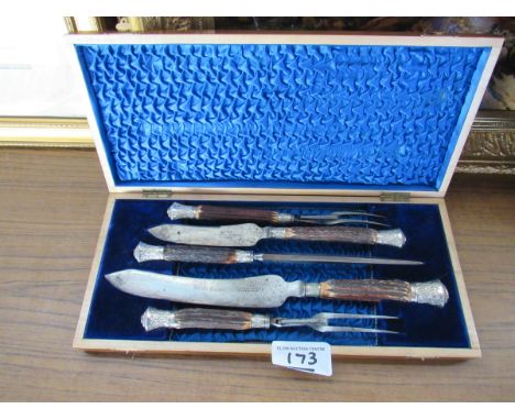  Sale Item:    CASED CARVING SET LOCKWOOD BROS SHEFFIELD  Vat Status:   No Vat   Buyers Premium:  This lot is subject to a Bu