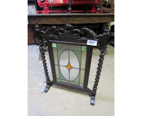  Sale Item:    STAINED GLASS FIRE SCREEN (AF)   Vat Status:   No Vat   Buyers Premium:  This lot is subject to a Buyers Premi