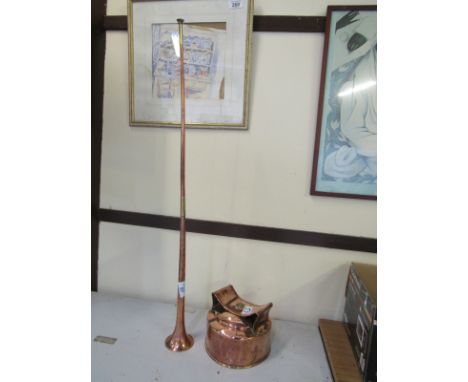  Sale Item:    BRASS HUNTING HORN & BEER FILTER (AF)  Vat Status:   No Vat   Buyers Premium:  This lot is subject to a Buyers