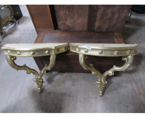  Sale Item:    2 GILT CONSOLE TABLES   Vat Status:   No Vat   Buyers Premium:  This lot is subject to a Buyers Premium of 15%