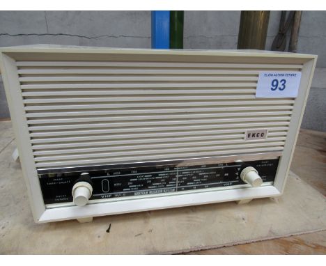 Sale Item:    EKCO WHITE VHF RADIO   Vat Status:   No Vat   Buyers Premium:  This lot is subject to a Buyers Premium of 15% 