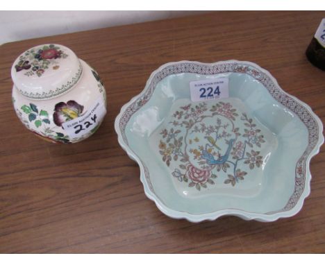  Sale Item:    ADAMS CALYX WARE BOWL & MASONS GINGER JAR  Vat Status:   No Vat   Buyers Premium:  This lot is subject to a Bu