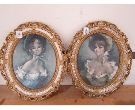  Sale Item:    PAIR LADSIES IN OVAL FRAMES   Vat Status:   No Vat   Buyers Premium:  This lot is subject to a Buyers Premium 