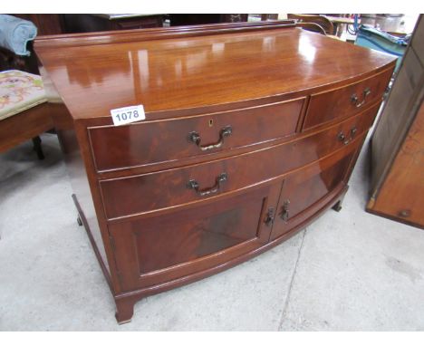  Sale Item:    MAHOGANY BOW FRONTED CABINET   Vat Status:   No Vat   Buyers Premium:  This lot is subject to a Buyers Premium