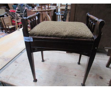  Sale Item:    PIANO STOOL   Vat Status:   No Vat   Buyers Premium:  This lot is subject to a Buyers Premium of 15% + Vat @ 2