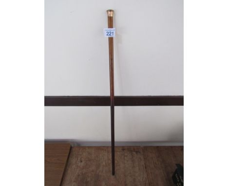  Sale Item:    WALKING CANE WITH GOLD COLURED TOP  Vat Status:   No Vat   Buyers Premium:  This lot is subject to a Buyers Pr