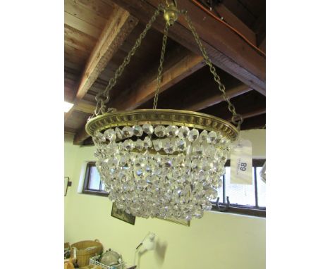  Sale Item:    BRASS & CRYSTAL CHANDELIER (AF)   Vat Status:   No Vat   Buyers Premium:  This lot is subject to a Buyers Prem