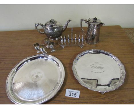  Sale Item:    BOX E P TRAYS POTS & TOAST RACK   Vat Status:   No Vat   Buyers Premium:  This lot is subject to a Buyers Prem