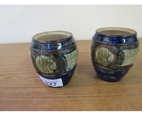  Sale Item:    PAIR DOULTON 1902 JARS   Vat Status:   No Vat   Buyers Premium:  This lot is subject to a Buyers Premium of 15