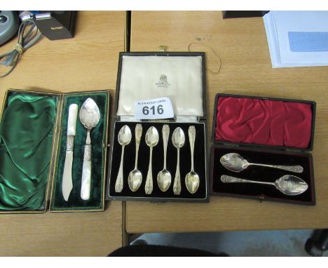  Sale Item:    3 CASED SILVER / EP CUTLERY   Vat Status:   No Vat   Buyers Premium:  This lot is subject to a Buyers Premium 