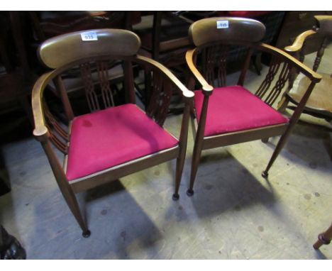  Sale Item:    2 INLAID TUB CHAIRS   Vat Status:   No Vat   Buyers Premium:  This lot is subject to a Buyers Premium of 15% +