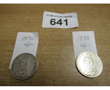  Sale Item:    2 DOUBLE FLORINS (4 SHILLINGS) 1888 & 1890  Vat Status:   No Vat   Buyers Premium:  This lot is subject to a B