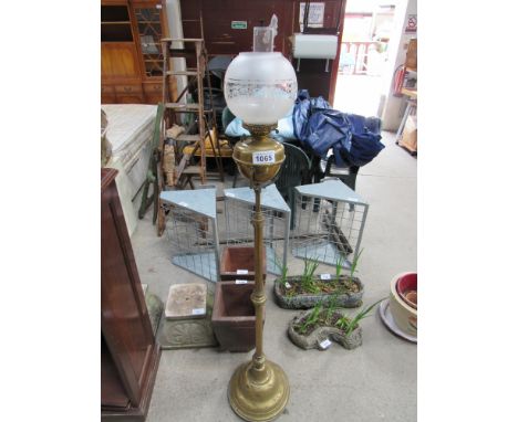  Sale Item:    BRASS OIL LAMP & STAND (AF)   Vat Status:   No Vat   Buyers Premium:  This lot is subject to a Buyers Premium 