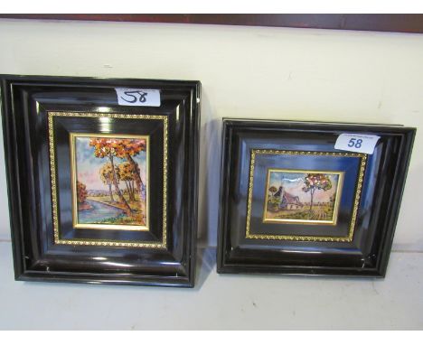  Sale Item:    PAIR LIMOGE ENAMELLED PICTURES- (FRAMES AF)  Vat Status:   No Vat   Buyers Premium:  This lot is subject to a 