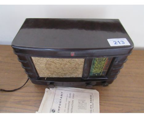  Sale Item:    PHILIPS VALVE RADIO (AF)   Vat Status:   No Vat   Buyers Premium:  This lot is subject to a Buyers Premium of 
