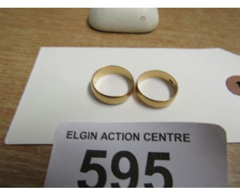  Sale Item:    2 X 18 CT GOLD BANDS   Vat Status:   No Vat   Buyers Premium:  This lot is subject to a Buyers Premium of 15% 