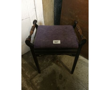  Sale Item:    PIANO STOOL (AF)   Vat Status:   No Vat   Buyers Premium:  This lot is subject to a Buyers Premium of 15% + Va