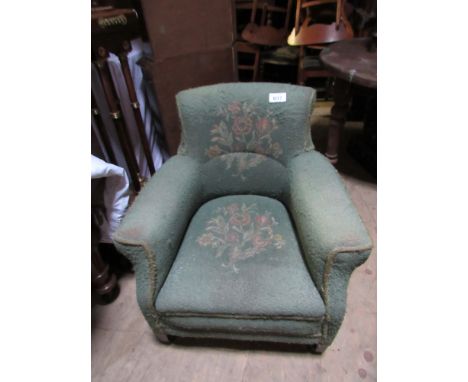  Sale Item:    GREEN EASY CHAIR   Vat Status:   No Vat   Buyers Premium:  This lot is subject to a Buyers Premium of 15% + Va