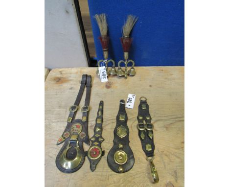  Sale Item:    PAIR HORSE TERRETS & 4 BRASS STRAPS  Vat Status:   No Vat   Buyers Premium:  This lot is subject to a Buyers P