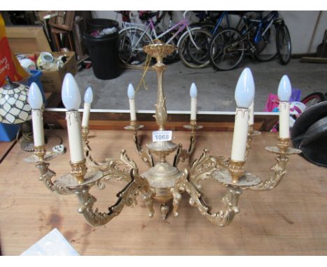  Sale Item:    BRASS 8 ARM CEILING LIGHT   Vat Status:   No Vat   Buyers Premium:  This lot is subject to a Buyers Premium of