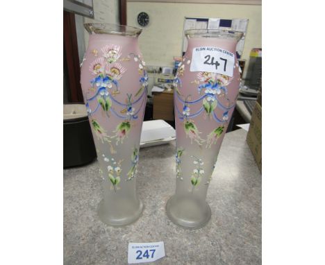  Sale Item:    PAIR BOHEMIAN GLASS VASES   Vat Status:   No Vat   Buyers Premium:  This lot is subject to a Buyers Premium of