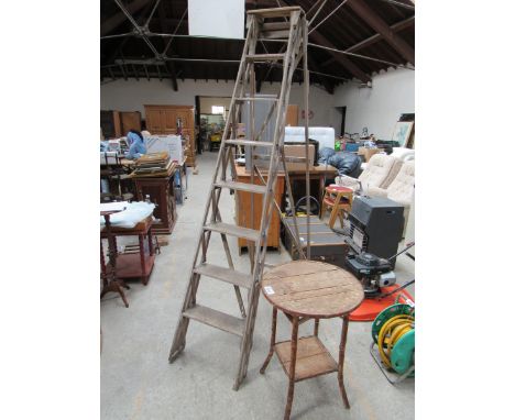  Sale Item:    ROUND TABLE & STEP LADDER   Vat Status:   No Vat   Buyers Premium:  This lot is subject to a Buyers Premium of