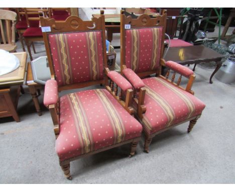 Sale Item:    2 EDWARDIAN CHAIRS   Vat Status:   No Vat   Buyers Premium:  This lot is subject to a Buyers Premium of 15% + 