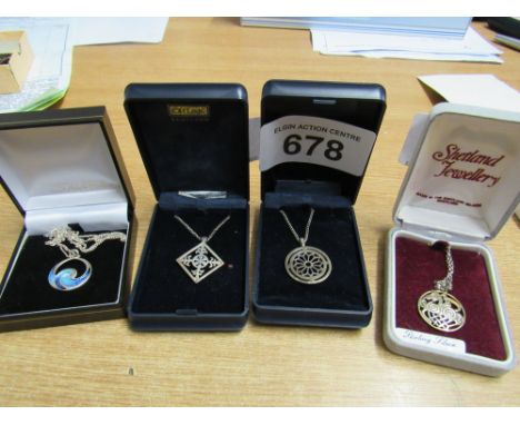  Sale Item:    4 SILVER PENDANTS   Vat Status:   No Vat   Buyers Premium:  This lot is subject to a Buyers Premium of 15% + V