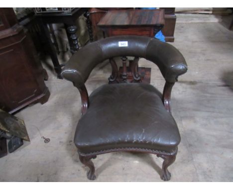  Sale Item:    LEATHER TUB CHAIR   Vat Status:   No Vat   Buyers Premium:  This lot is subject to a Buyers Premium of 15% + V