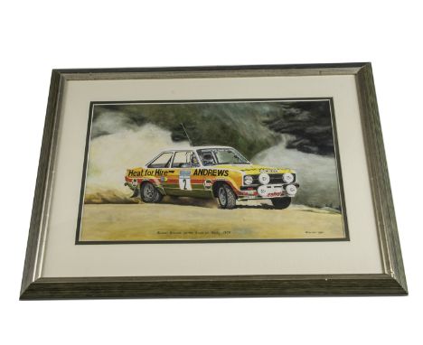 Motor Racing, a Francois Delecour Limited Edition print, World Rally Series 93, Ford Escort RS Cosworth, 275/750 by Wayne Vic