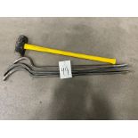 Lot of Pry Bars and Sledge Hammer