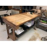 Wood Topped Work Table 36" X 60" nio contents