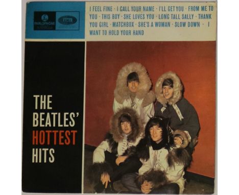 THE BEATLES' HOTTEST HITS - A seldom seen original Danish copy of this 'eskimo sleeve' 1965 LP (PMCS 306). The record is in V