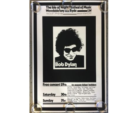 BOB DYLAN - a silk screen print of Bob Dylan - Isle of Wight Festival (1969) on thick paper.