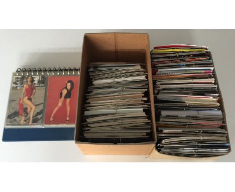 MUSIC POSTCARDS - 2 boxes of music postcards (shoe box size) to include ACDC, Buddy Holly, Elvis Presley, Led Zeppelin, Madon