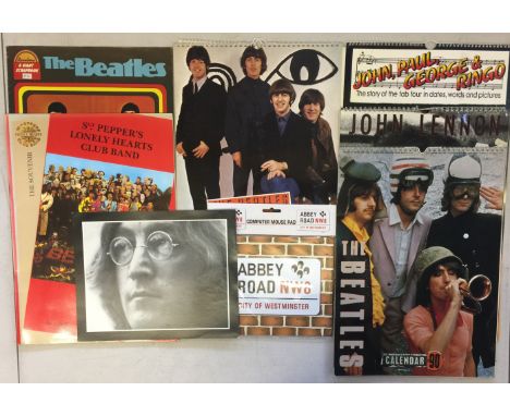 THE BEATLES MEMORABILIA - collection of memorabilia relating to The Beatles to include 6 x calendars (1980s/90s), 2 x souveni