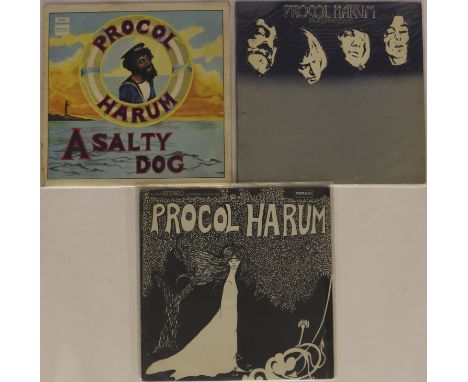 Procol HARUM - Excellent selection of 3 x LPs. Titles are A Salty Dog (UK EMI Regal Zonophone stereo SLRZ 1009 - Ex+, lovely 