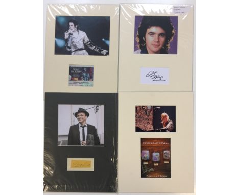 AUTOGRAPHS - collection of autographs including Frank Sinatra, Keith Palmer, David Essex, Carl Palmer (signed album), piece o