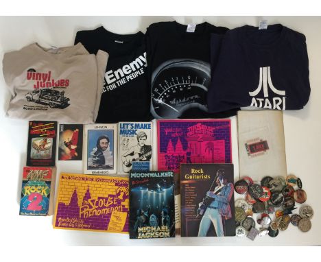 BADGES / MEMORABILIA - collection of memorabilia to include 40+ original badges (Queen, Genesis, Uriah Heep, Rainbow, Yes and