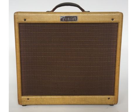 FENDER DELUXE 5E3 1955 TWEED AMPLIFIER - Serial No. D00491, Jensen Alnico 5 speaker. Dates to 1955. Incredibly clean.