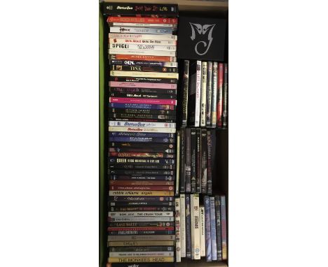 MUSIC DVDs - collection of approximately 70 x music DVDs, 8 x Michael Jackson video CDs and 30 x audio cassette tapes. Artist