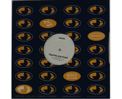 OASIS - CIGARETTES & ALCOHOL (PROMO) - A single sided promotional copy of the monstrous 1994 track (CTP190CL). The record is 