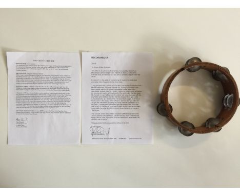 DINO VALENTI / QUICKSILVER MESSENGER SERVICE TAMBOURINE - a tambourine used by Quicksilver Messenger Service singer Dino Vale