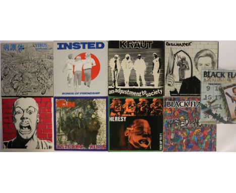 PUNK/HARDCORE - Manic selection of 9 x LPs/12". Artists/titles are Insted - Bonds Of Friendship (US original GRI6019-1 - Ex+/