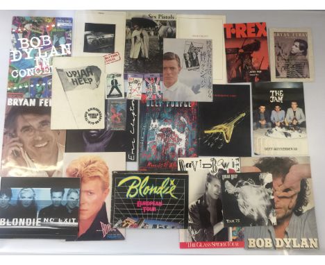 GLAM / NEW WAVE PROGRAMMES - collection of approximately 18 programmes , 4 tickets/passes and a flyer to include David Bowie 