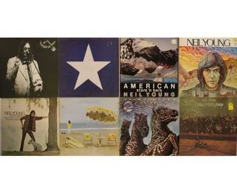 NEIL YOUNG AND RELATED - Not so shakey collection of 29 x LPs. Titles include Crazy Moon (PL 13054), On The Beach (R 2180 US)
