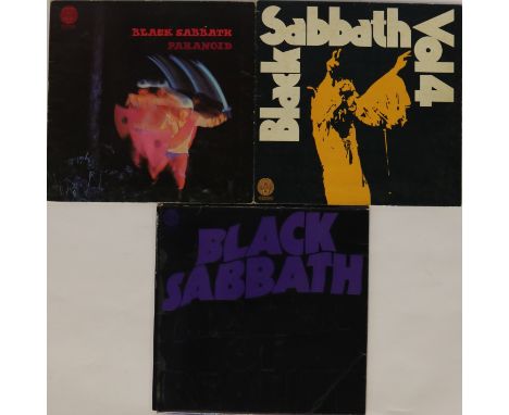 BLACK SABBATH - Classic selection of 3 x early UK Vertigo swirl LPs. Titles are Master Of Reality (original UK 6360 050 1Y//1