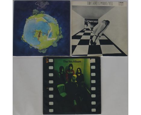 YES - Smashing selection of 3 x original UK plum Atlantic LPs. Titles are Time And A Word (2400006 1st 'Feldman, Campbell Con