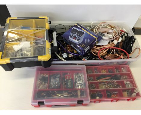 HIFI AUDIO - large job lot of audio accessories to include speaker cables, audio cables a Digitech AP50 Modelling Bass Proces